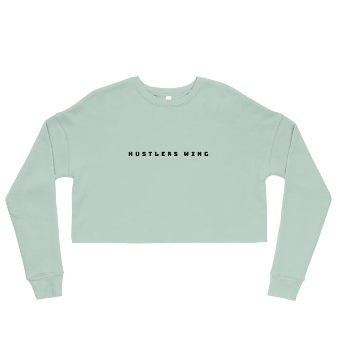 Dusty Blue Hustlers Crop Sweatshirt