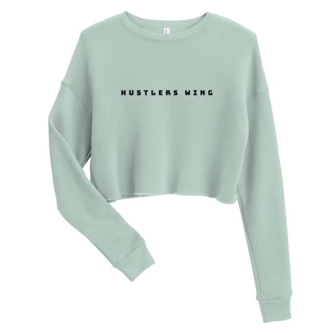 Dusty Blue Hustlers Crop Sweatshirt