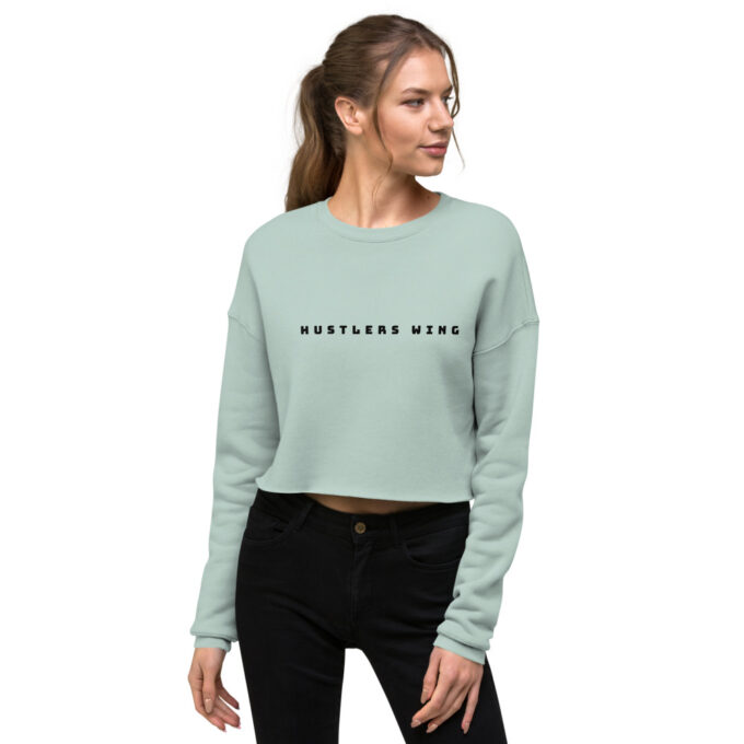 Dusty Blue Hustlers Crop Sweatshirt