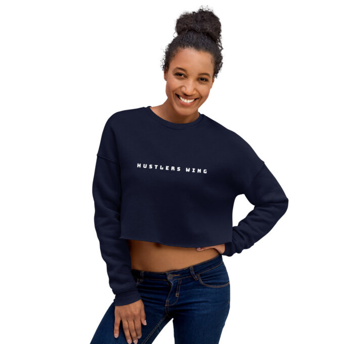 Navy Hustlers Crop Sweatshirt